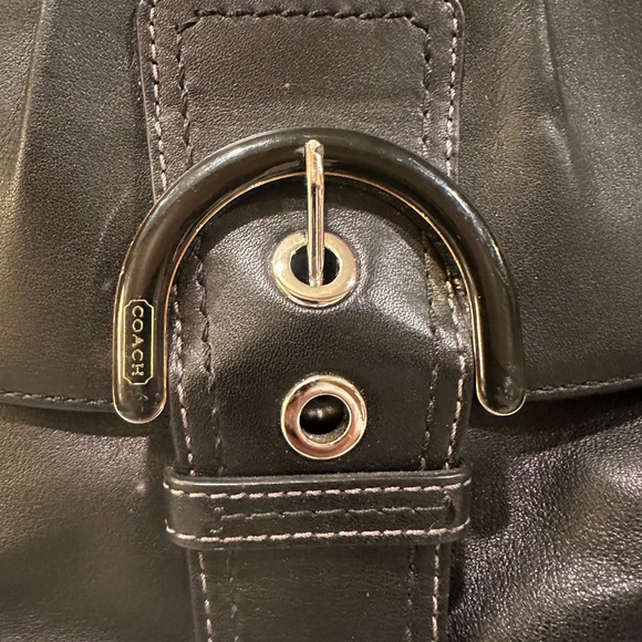 Beautiful Black Soft Leather Coach Handbag - Picture 3 of 5